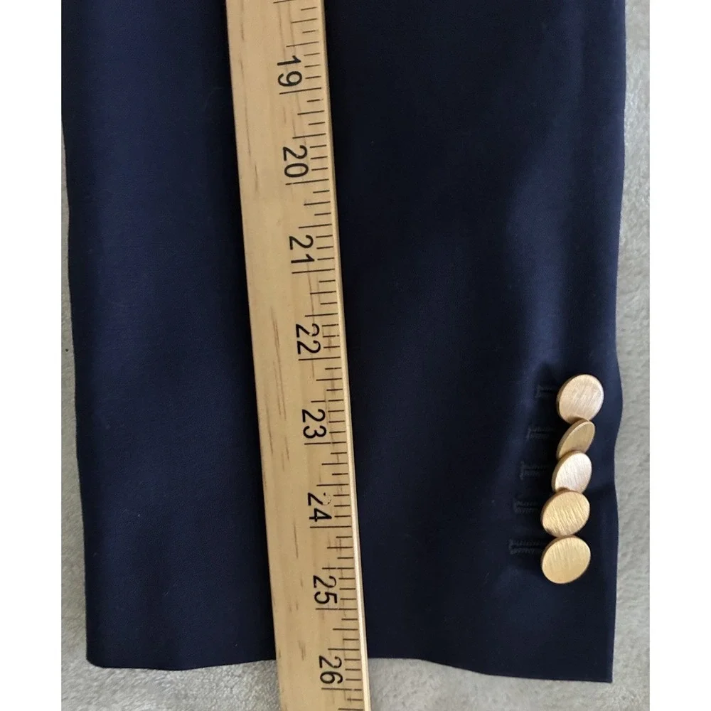 Gucci Uniform Blazer Men's 44 Navy Wool Mohair Gold Buttons